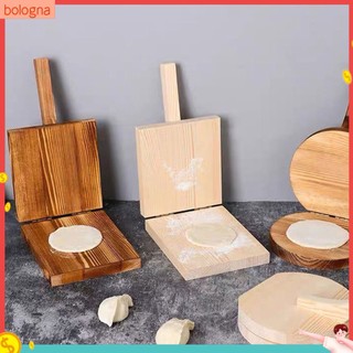 (Bologna) Khuôn Ép Bột Làm Bánh Bao Hình Tròn/Vuông Bằng Gỗ