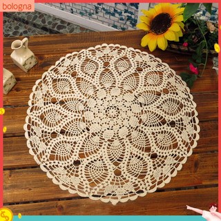 (Bologna) Khăn trải bàn kiểu ren cotton hình tròn 60cm