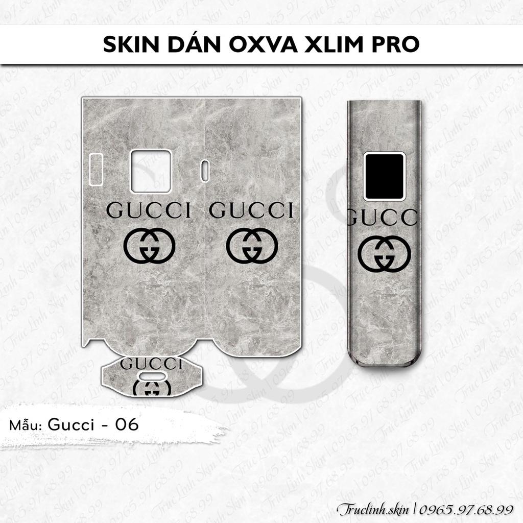 Skin dán Xlim Pro mẫu Gucci - 06 | Miếng dán 4 lớp chống bám vân