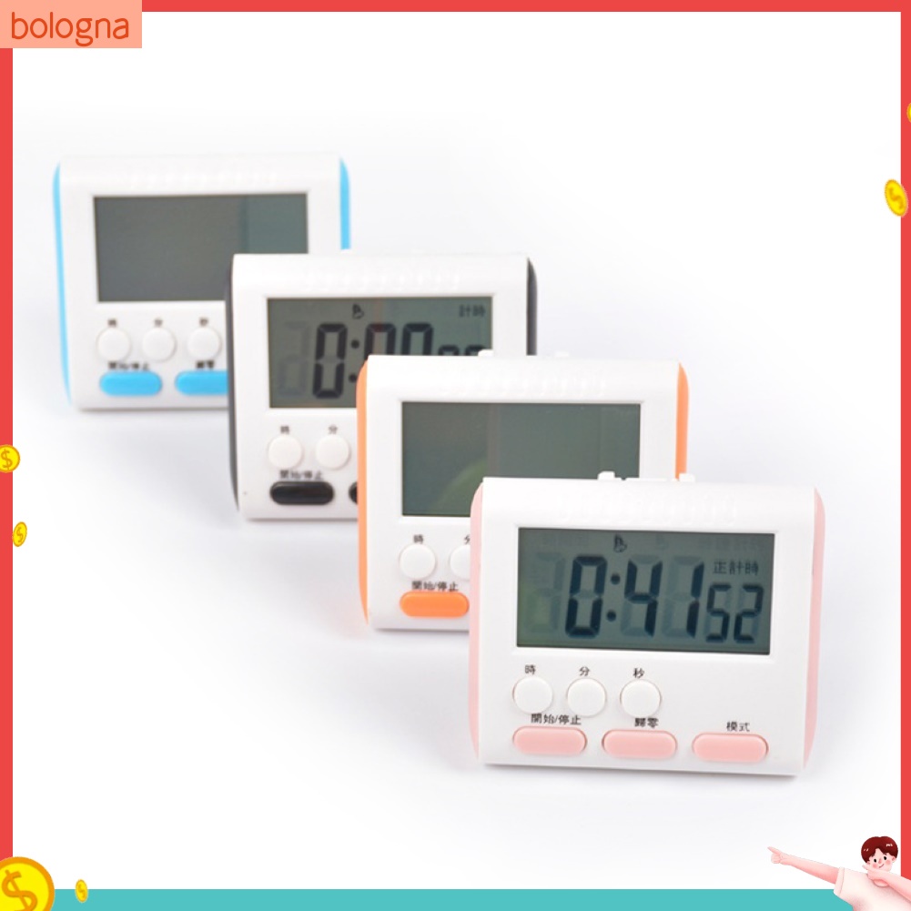 (Bologna) Kitchen LCD Digital Display Count-Down Up Cooking Baking Timer with Back Stand