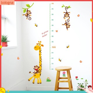 (Bologna) Miếng dán tường đo chiều cao hình khỉ/ hươu cao cổ dễ thương cho bé