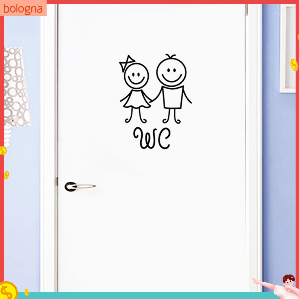 Miếng dán tường hình bé trai / bé gái trang trí nhà vệ sinh