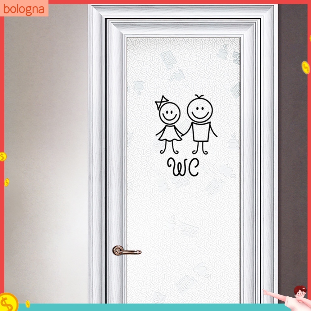 Miếng dán tường hình bé trai / bé gái trang trí nhà vệ sinh