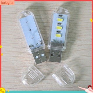 (Bologna) 2 Đèn Led Đọc Sách Mini 3 Bóng Cổng Usb