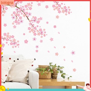 (Bologna) Miếng dán tường hình hoa anh đào nở DIY Trang trí nội thất