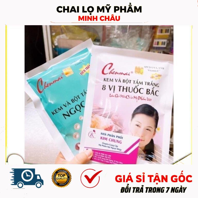 Kem Dưỡng Da ❤ Kem và bột tắm Chenmai thuốc bắc, ngọc trai, nguyên liệu, công thức làm kem trộn trắng da body