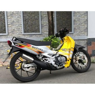 Tem rời suzukia satria 2000 trắng vàng decal cao cấp