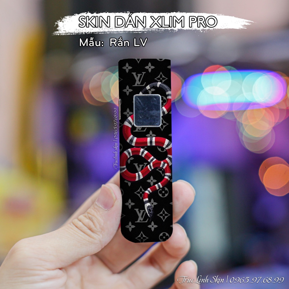 Skin dán Xlim Pro mẫu Rắn LV | Miếng dán 4 lớp chống bám vân