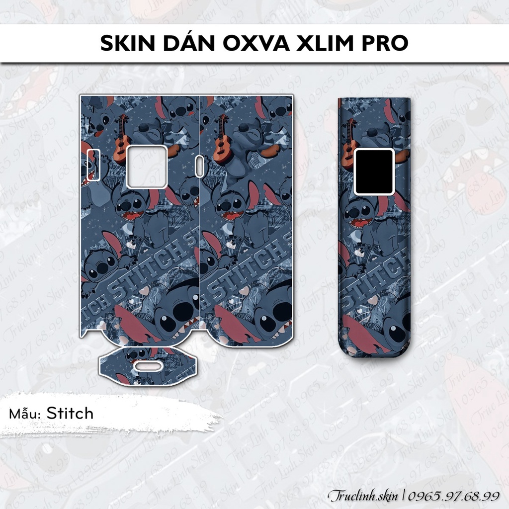Skin dán Xlim Pro mẫu Stitch | Miếng dán 4 lớp chống bám vân