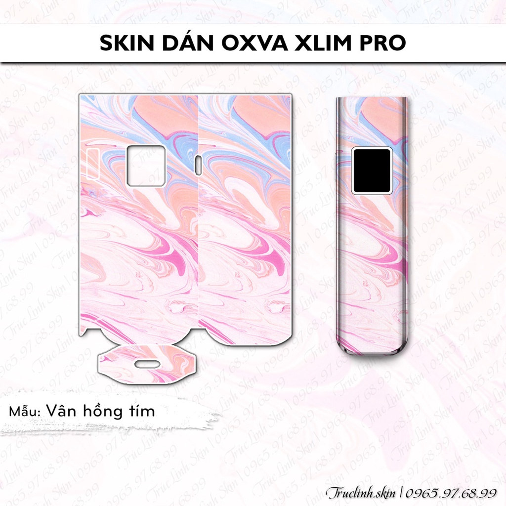 Skin dán Xlim Pro mẫu Vân hồng tím | Miếng dán 4 lớp chống bám vân