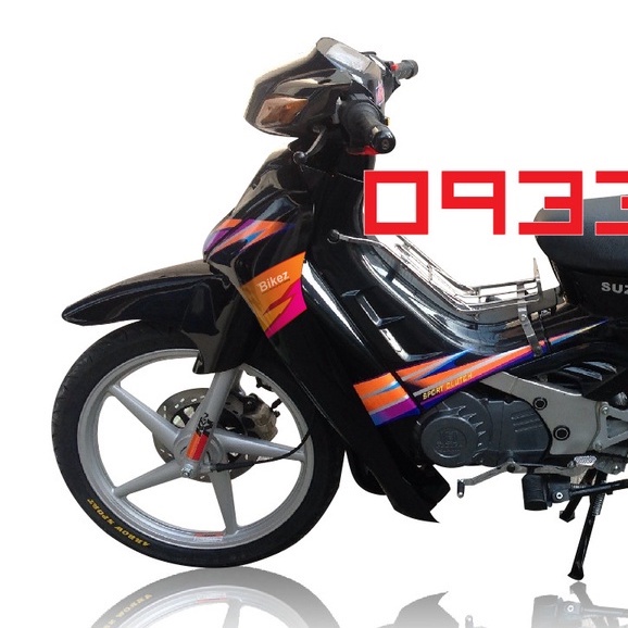 Tem Chế - Tem Xipo Satria 2000 Đầu Chó Dán Xe Đen  - Decal In Chất Lượng