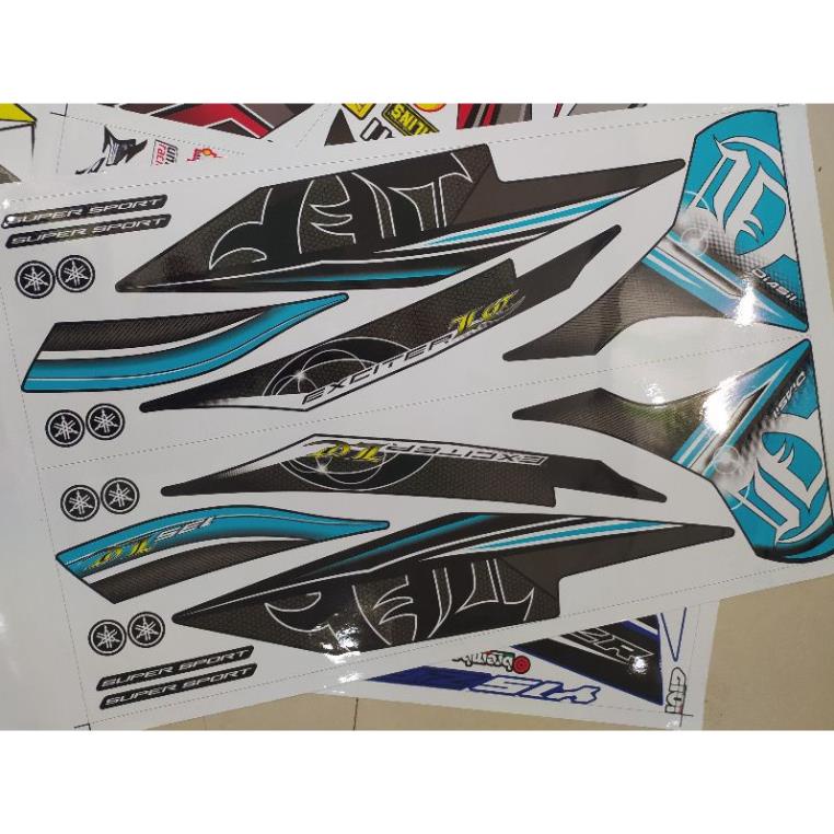 Tem Rời Ex 135 Lc Dán Xe Đen Phối Xanh Ngọc Decal Cao Cấp