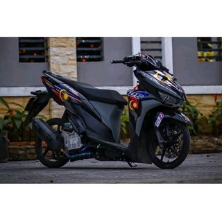 Tem chế - tem rời honda vario 125/150 phong cách malay dán xe đen - decal in chất lượng
