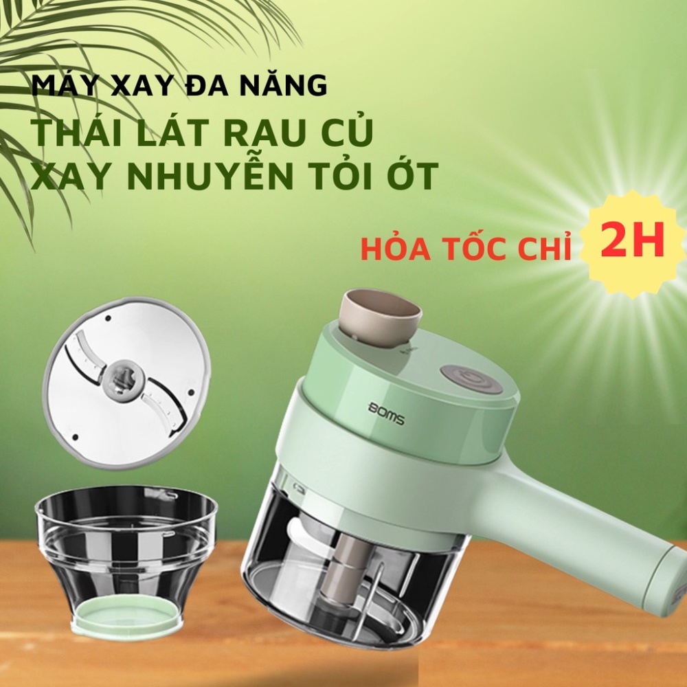 Máy Xay Mini Xay Rau Củ Thực Phẩm - Máy Thái Cắt Lát Siêu Tiện Dụng