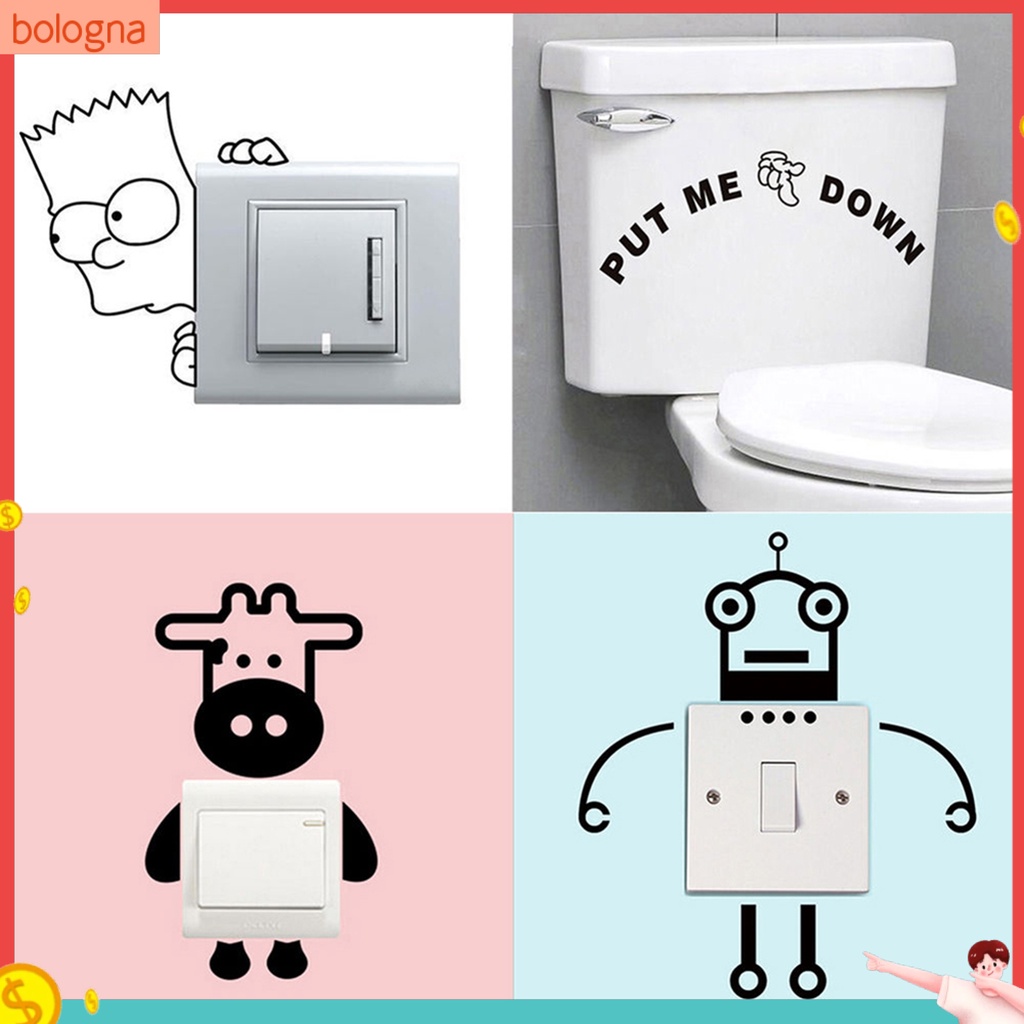 Nhãn Dán Tường Trang Trí Hình Chó Mèo Đáng Yêu Tự Hoàn Thành