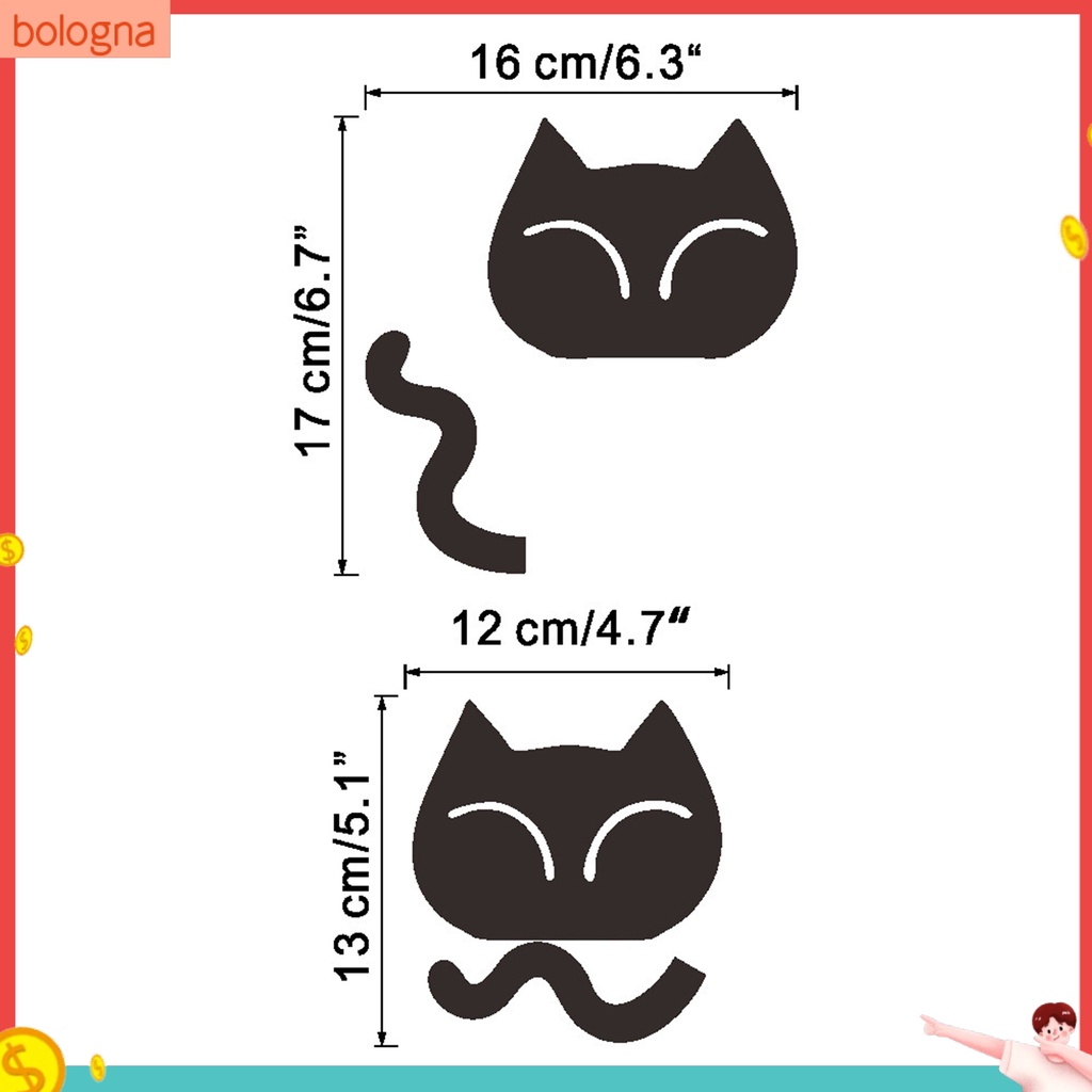 Nhãn Dán Tường Trang Trí Hình Chó Mèo Đáng Yêu Tự Hoàn Thành