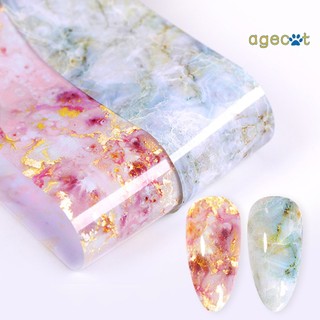 Sticker Dán Móng Nghệ Thuật Họa Tiết Cẩm Thạch Màu Hồng Xanh Dương