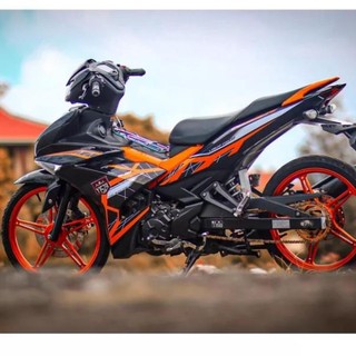 Tem rời ex 150 y15zr 2021 đen cam - decal in chất lượng