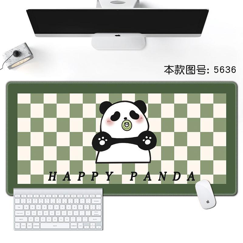 Tấm Lót Chuột Bàn Phím Máy Tính Không Trượt Cỡ Lớn In Hình Gấu Trúc Hoạt Hình Dễ Thương