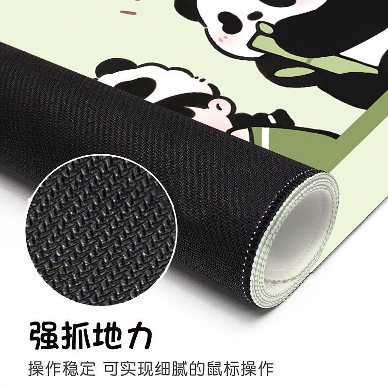 Tấm Lót Chuột Bàn Phím Máy Tính Không Trượt Cỡ Lớn In Hình Gấu Trúc Hoạt Hình Dễ Thương