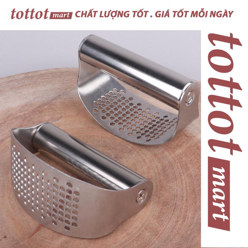 Dụng cụ ép tỏi inox Tottot Mart tay cầm chắc chắn dễ vệ sinh cao cấp
