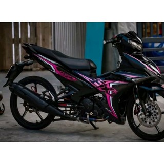 Tem rời exciter 150 exi đen hồng - decal cao cấp - decal in chất lượng