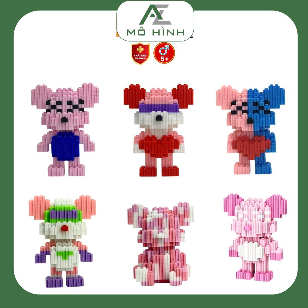 Bộ xếp hình lắp ghép lego Gấu bearbrick mini lắp ráp 3d cute dễ thương | mô hình lắp ráp đồ chơi cho bé trai