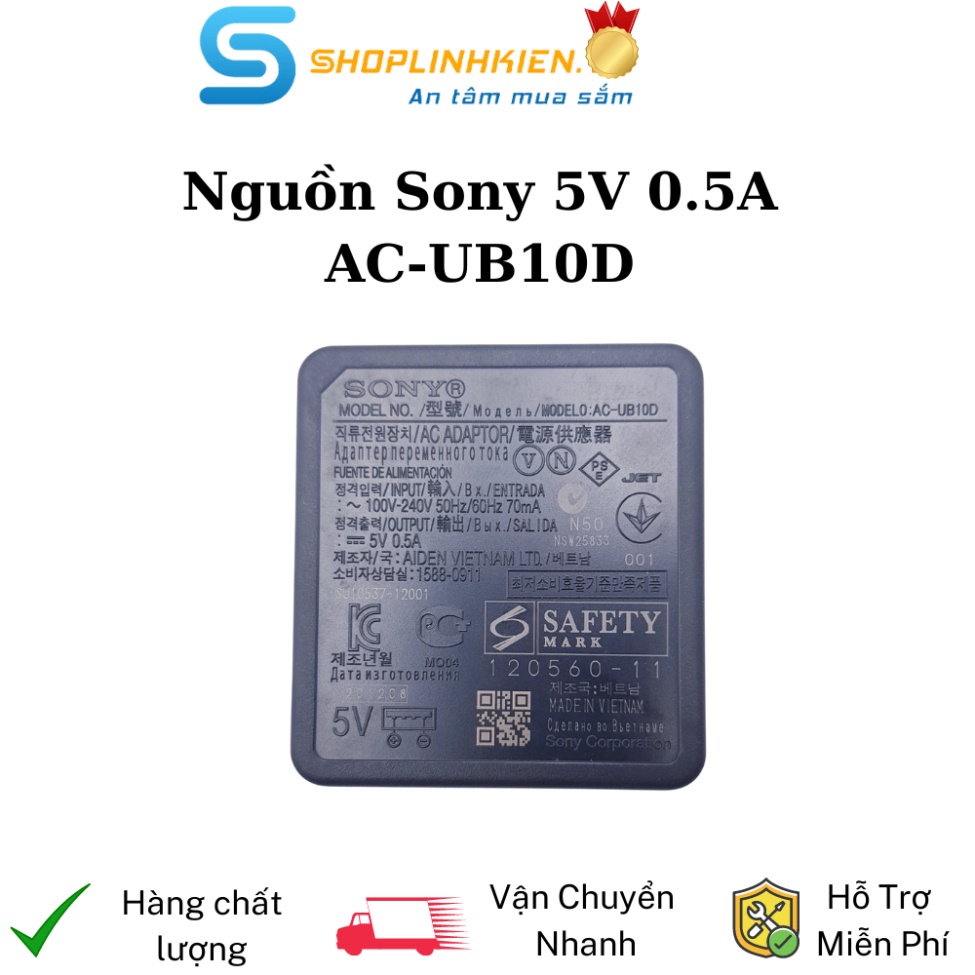 Nguồn SONY USB 5V0.5A AC-UB10D Chất Lượng Cao sạc 5V 0.5A 500ma cho máy pin máy ảnh - ShopLinhKienHT