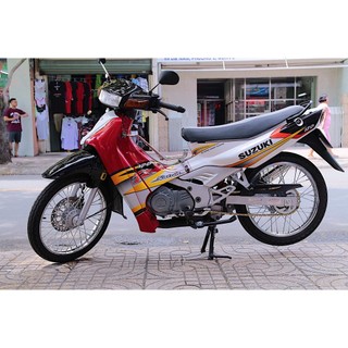 Tem chế - tem rời suzuki satria 2000 trắng đỏ - decal in chất lượng