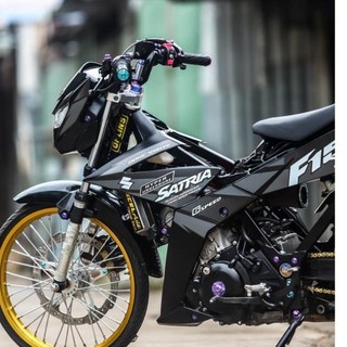 Tem rời satria f150 zin 2018 xám đen - decal in chất lượng