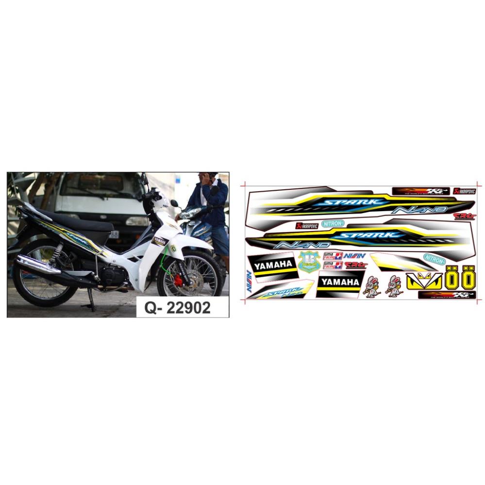 Tem Rời Yamaha Sirius 110 Trắng Đen  - Decal In Chất Lượng