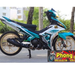 Tem ex 135 2011 dán xe trắng phối xanh ngọc lục bảo - decal in chất lượng
