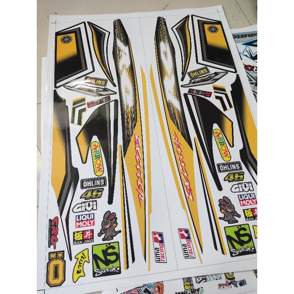 Tem Rời Yamaha Exciter RC Vàng Đen 2010  - Decal In Chất Lượng