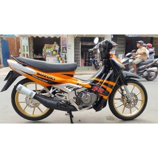 Tem rời suzuki satria 2000 cam đen - đuôi trắng - decal in chất lượng