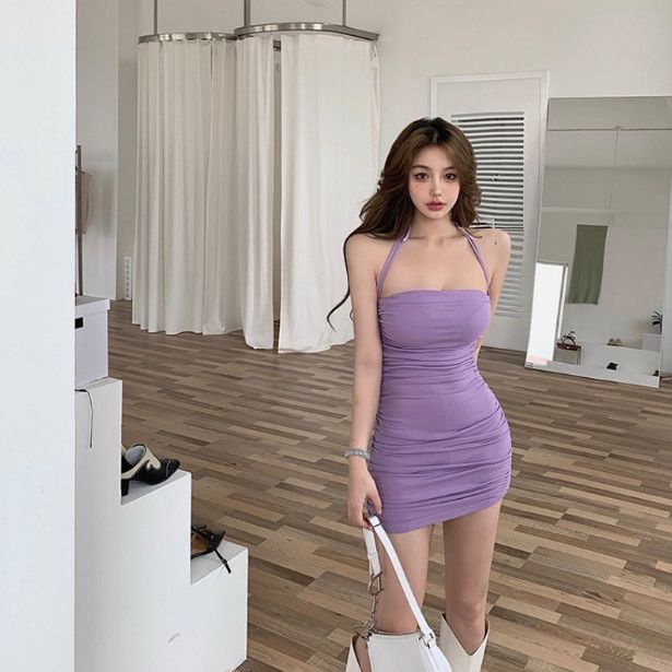 Đầm Hai Dây Xếp Ly Dáng Ôm Phong Cách Pháp Thời Trang Mùa Hè Hàng Mới Dành Cho Bạn Nữ @ -