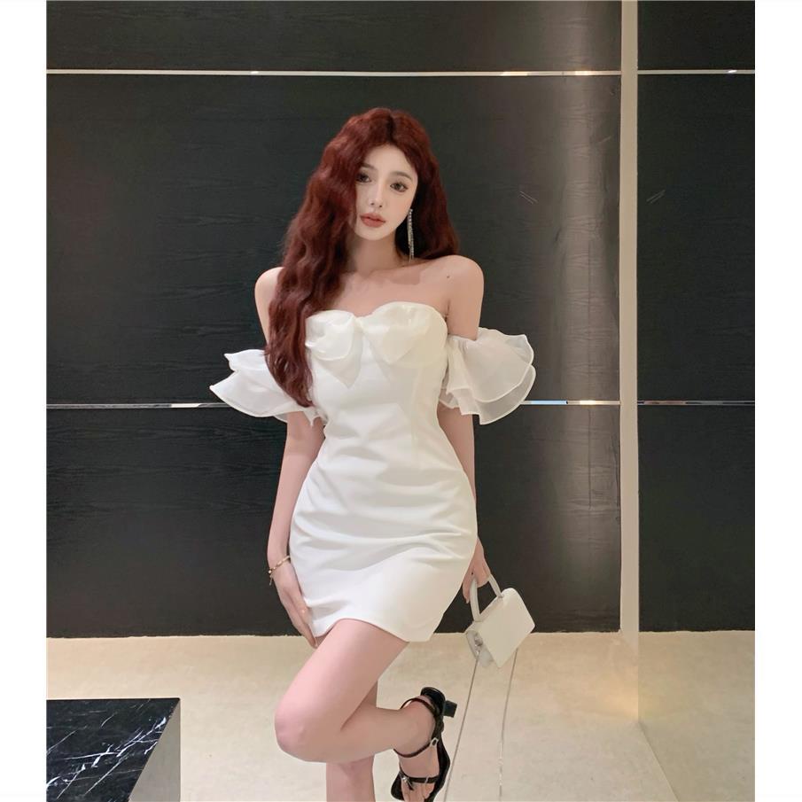 Áo Ống Dáng Ôm Hở Vai Bằng Vải Gauze Mềm Mịn Phối Nơ Quyến Rũ Thời Trang Dành Cho Bạn Nữ