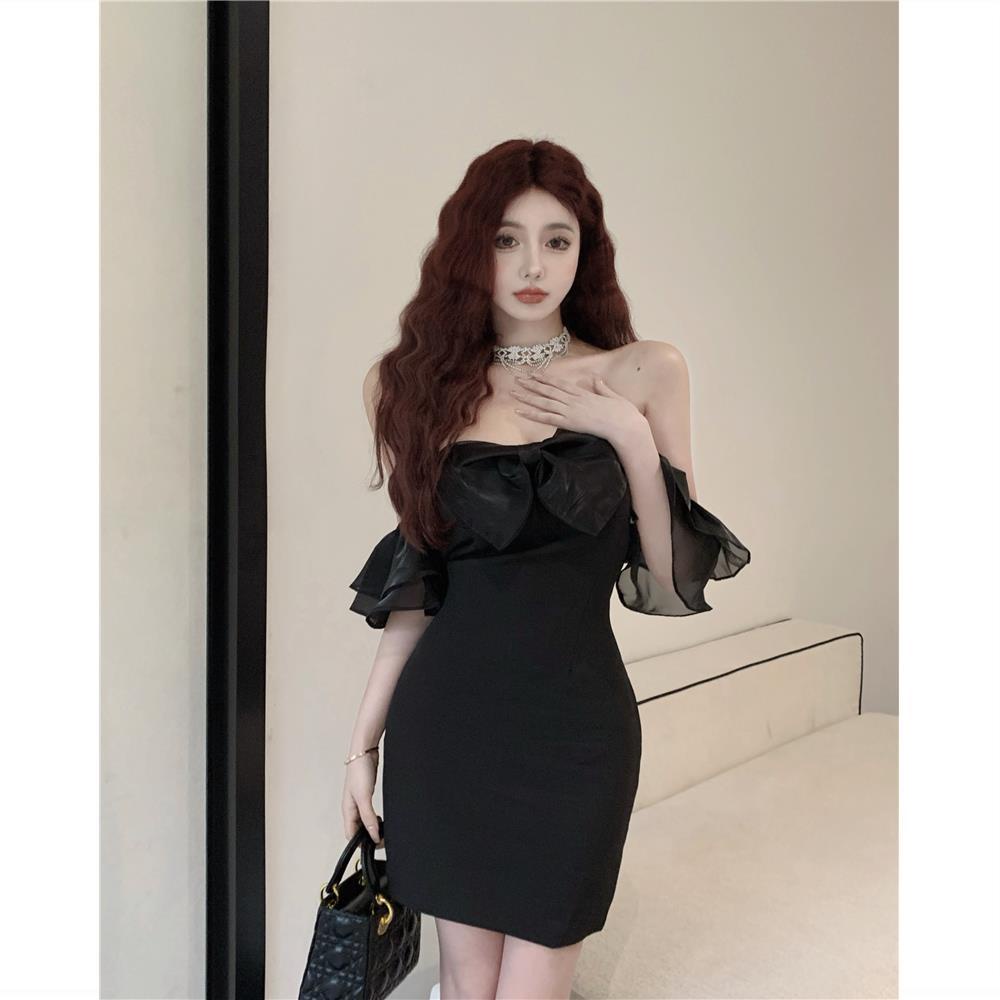 Áo Ống Dáng Ôm Hở Vai Bằng Vải Gauze Mềm Mịn Phối Nơ Quyến Rũ Thời Trang Dành Cho Bạn Nữ