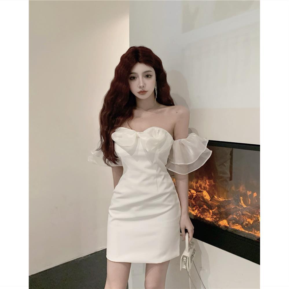 Áo Ống Dáng Ôm Hở Vai Bằng Vải Gauze Mềm Mịn Phối Nơ Quyến Rũ Thời Trang Dành Cho Bạn Nữ