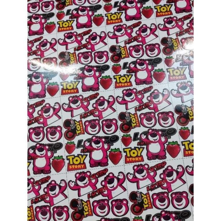 Tem Chế - Combo Nguyên Tấm Decal Gấu Dâu Losto Mini  - Decal In Chất Lượng
