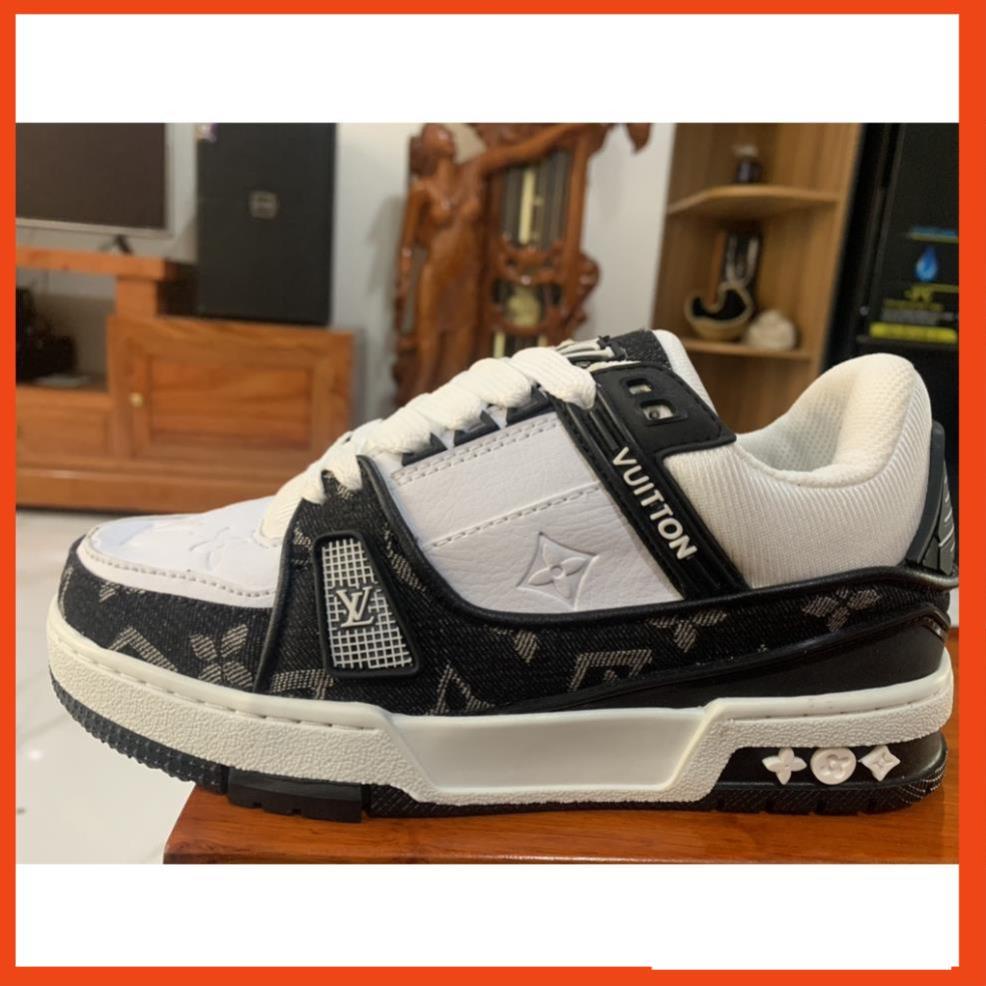 Giày LV Louis Vuitton Trainer Black White, Giày  LV Nam Nữ Mẫu Mới Hot Hit 2 Phiên Bản Màu Sắc Hàng Cao Cấp b01
