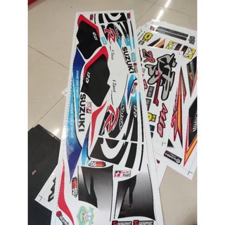 Tem chế - tem rời suzuki satria 2000 trắng xanh - decal in chất lượng