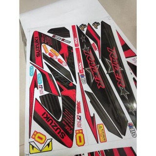 Tem chế - tem suzuki raider xăng cơ đỏ đen - decal in chất lượng