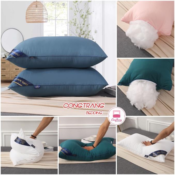 Ruột gối đầu cao cấp Pillow Ép Hơi, Có Khoá Kéo - Nhiều Màu Tiêu Chuẩn 5* -  Kích Thước 45x65cm