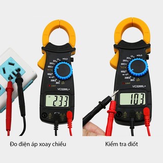 Đồng hồ đo điện đa năng có kìm kẹp dòng VC3266L+, có đo thông mạch và NCV (Tặng kèm Pin)