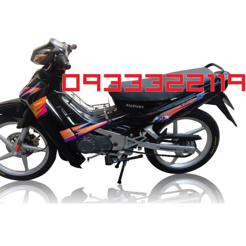 Tem Chế - Tem Xipo Satria 2000 Đầu Chó Dán Xe Đen  - Decal In Chất Lượng
