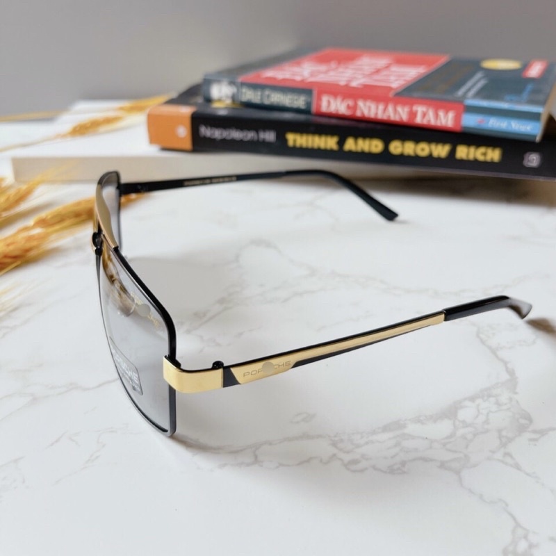 Mắt Kính Mát Thời Trang Nam 8712 Tròng Thuỷ Tinh,Tròng Đi Ngày Đêm,Tròng Phân Cực Chống Tia UV,Dáng Kính Hình Chữ Nhật