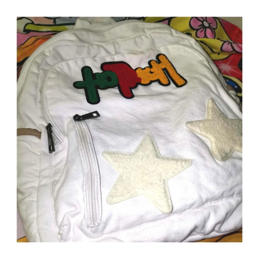 Ba Lô Học Sinh Millennium Y2K Họa Tiết Ngôi Sao Năm Cánh Lưng