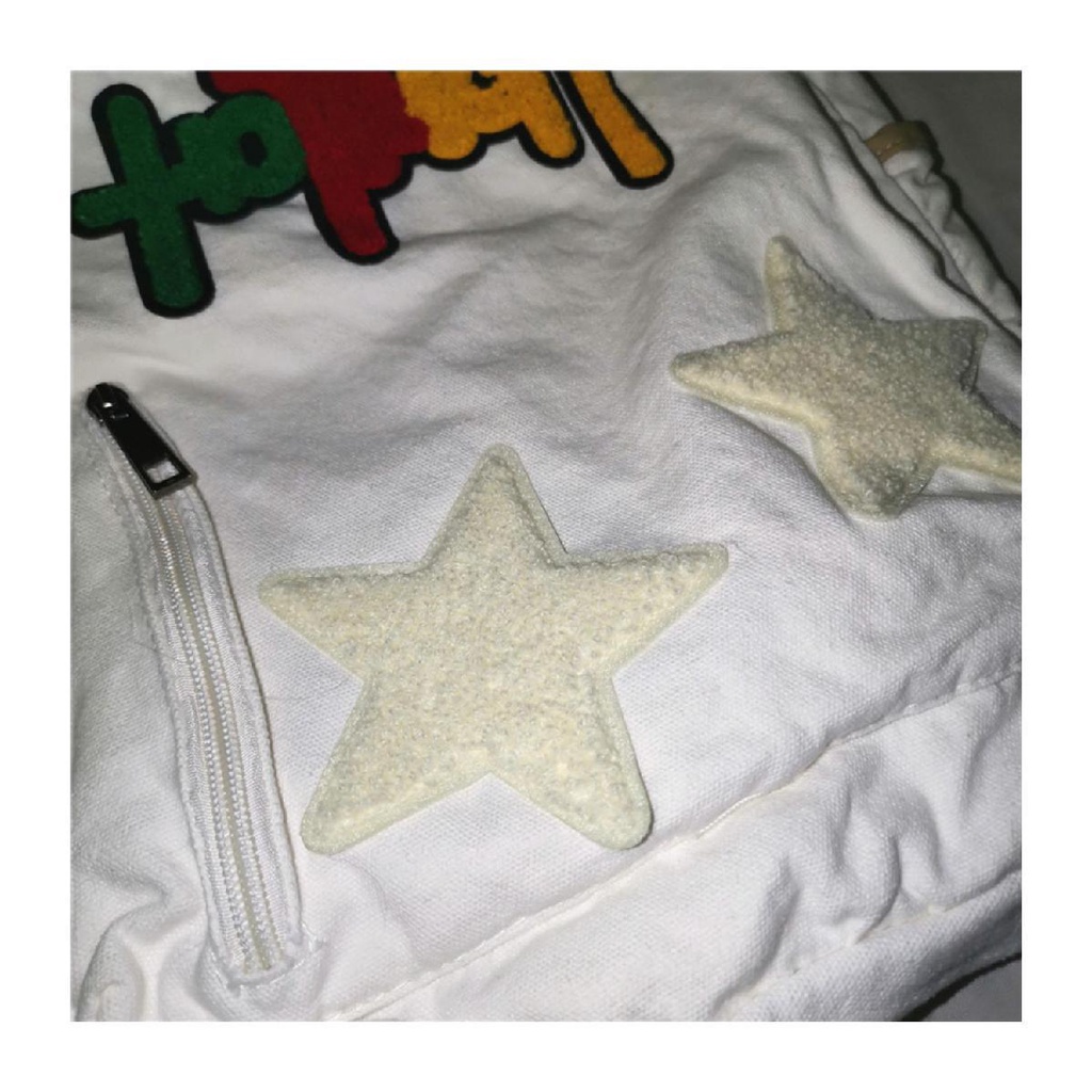 Ba Lô Học Sinh Millennium Y2K Họa Tiết Ngôi Sao Năm Cánh Lưng