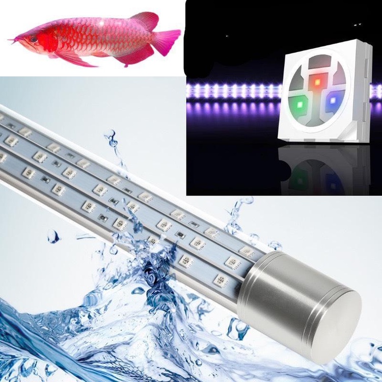 Đèn T12 PRO PLUS Đỏ Cá + Tặng Kèm Kẹp Giằng, Công Nghệ Bóng Arcylic Không Lo Bể Bóng