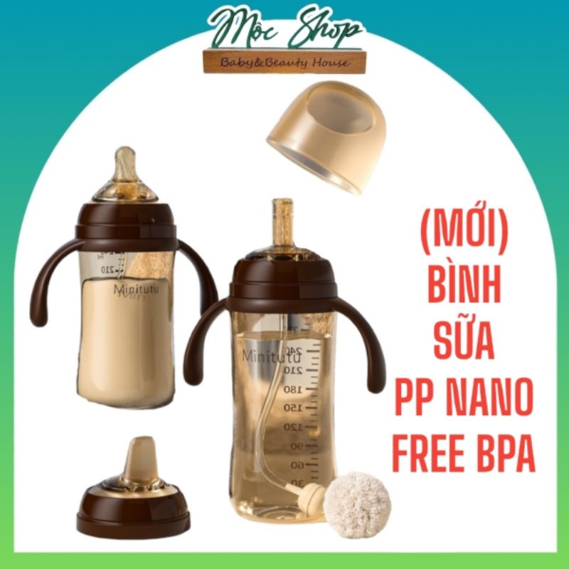 BÌNH SỮA CHO BÉ MINITUTU CHẤT LIỆU PP NANO FREE BPA